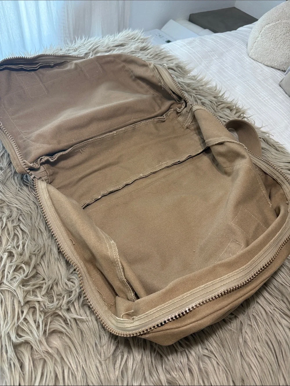 Lands' End Tan Canvas Messenger with Yosemite Patch